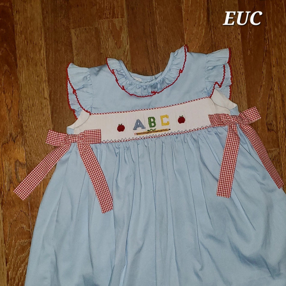 📚 Southern Smocked Co ABC Dress | Size 4 EUC 🍎🎀🍏